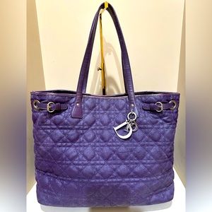 Christian Dior Cannage Quilted Purple Panarea Tote